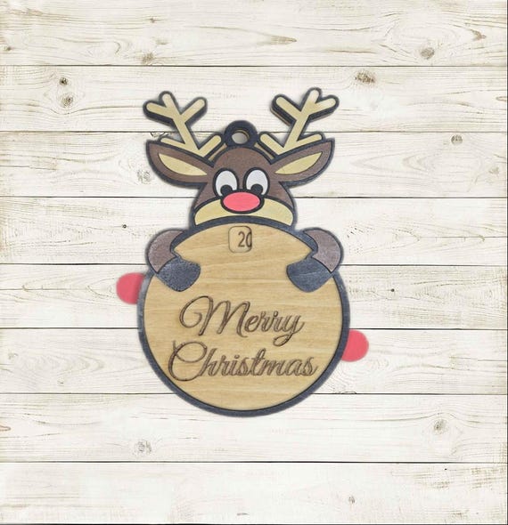 Wooden Christmas Countdown Ornament, Rustic Holiday Decor