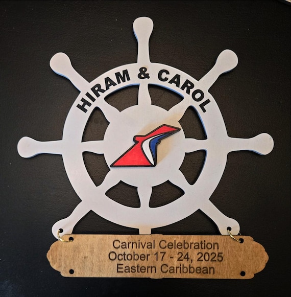 Custom Cruise Door Sign, Carnival Captain Wheel, Personalized Cruise History