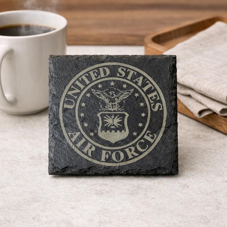 Usaf Coasters Military Slate Coasters | Army Navy Air Force Marines | Engraved Gift ...