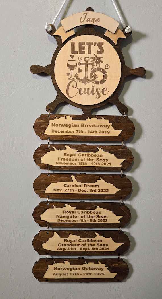 Personalized Cruise Door Sign, Cruise History Tracker, Carnival, Disney Decorations