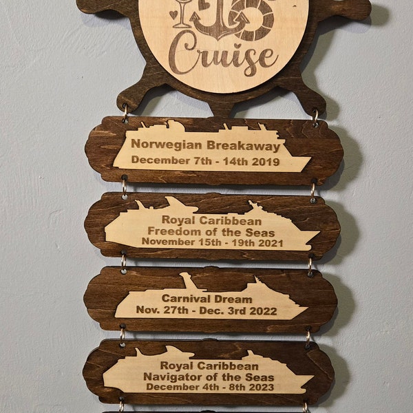 Personalized Cruise Door Sign, Cruise History Tracker, Carnival, Disney Decorations