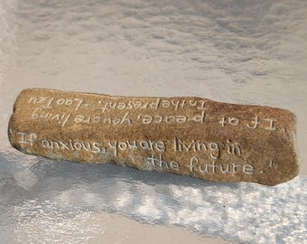 Hand Engraved Inspirational Lao Tzu Quote Stone