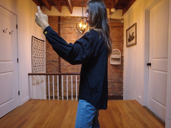 Black "Clock" Themed Button Up featuring Watch Fa… - image 5