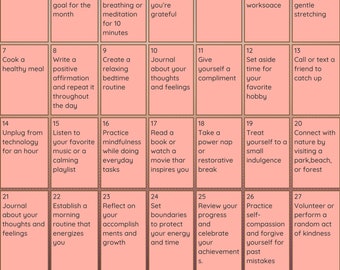 30 Day Self Care Challenge Planner Etsy 30 Day Self Care Challenge Planner Etsy