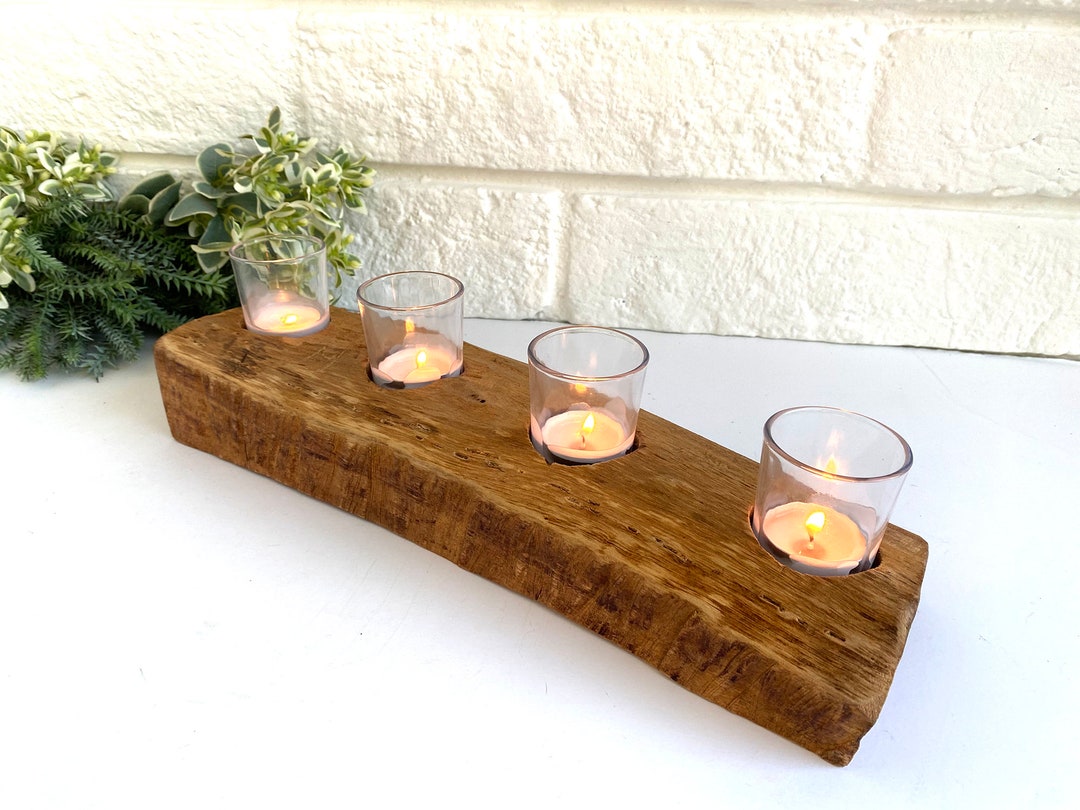 Tabletop Candle Holder Wood Handcrafted Gifts Wood Center Etsy