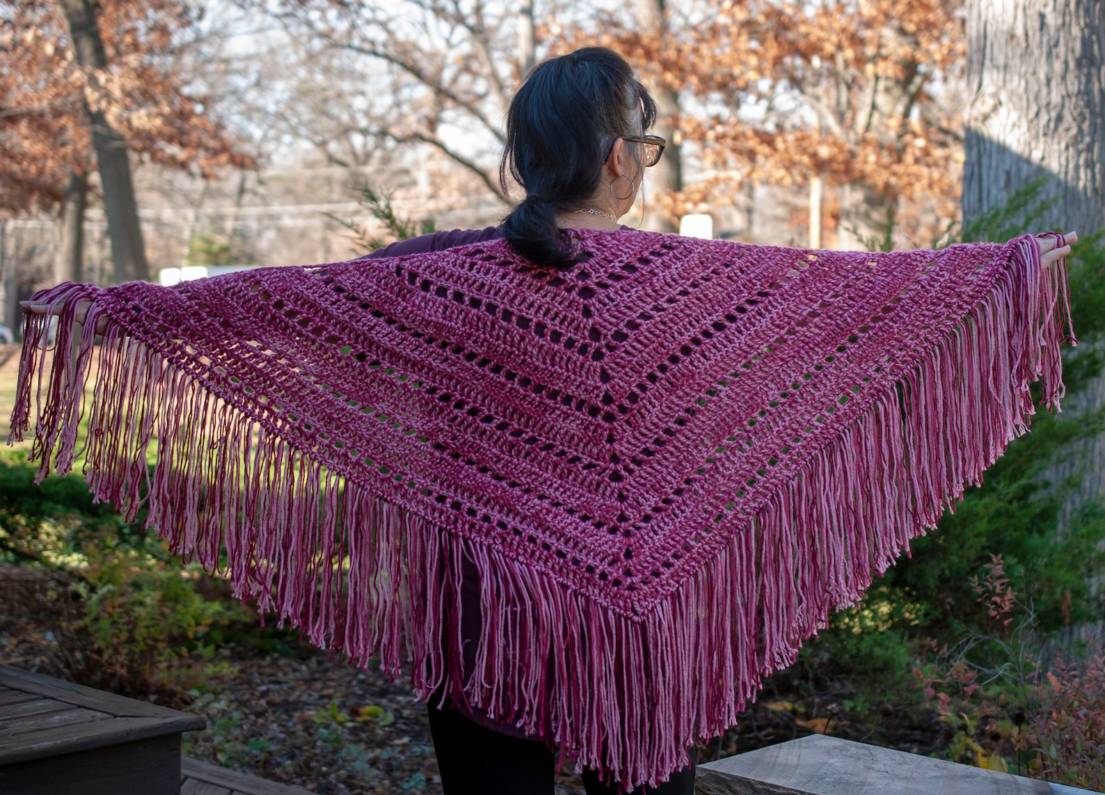 woolen crochet shawl