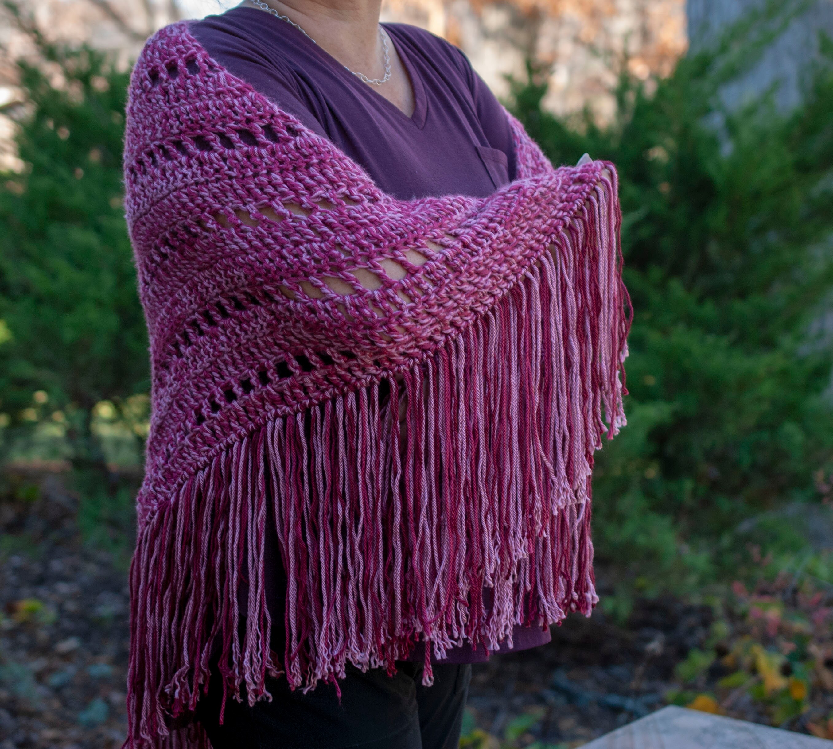 woolen crochet shawl