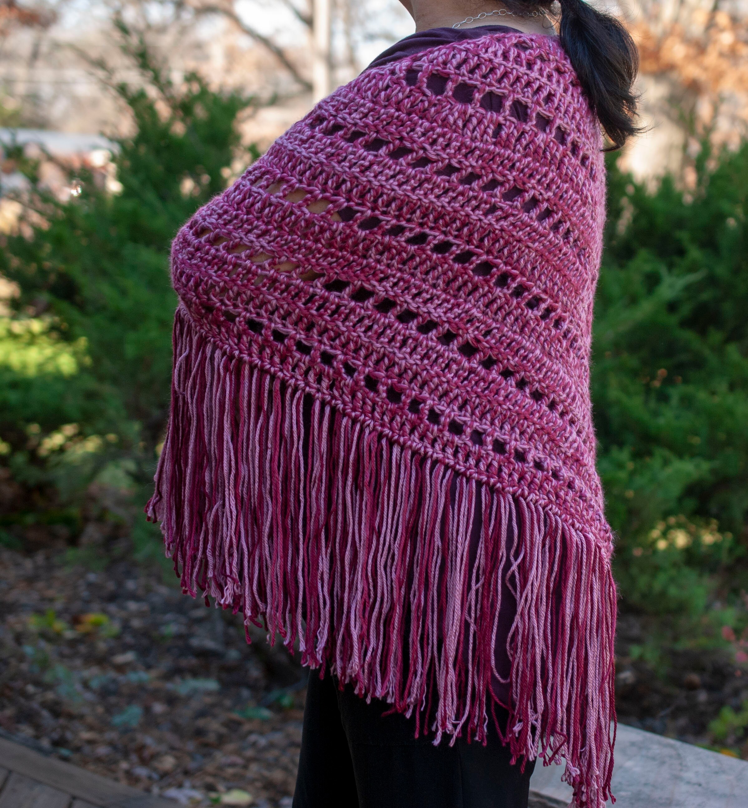 woolen crochet shawl