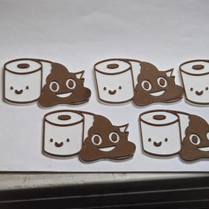 Toilet paper and poop emoji magnet 2 for 15