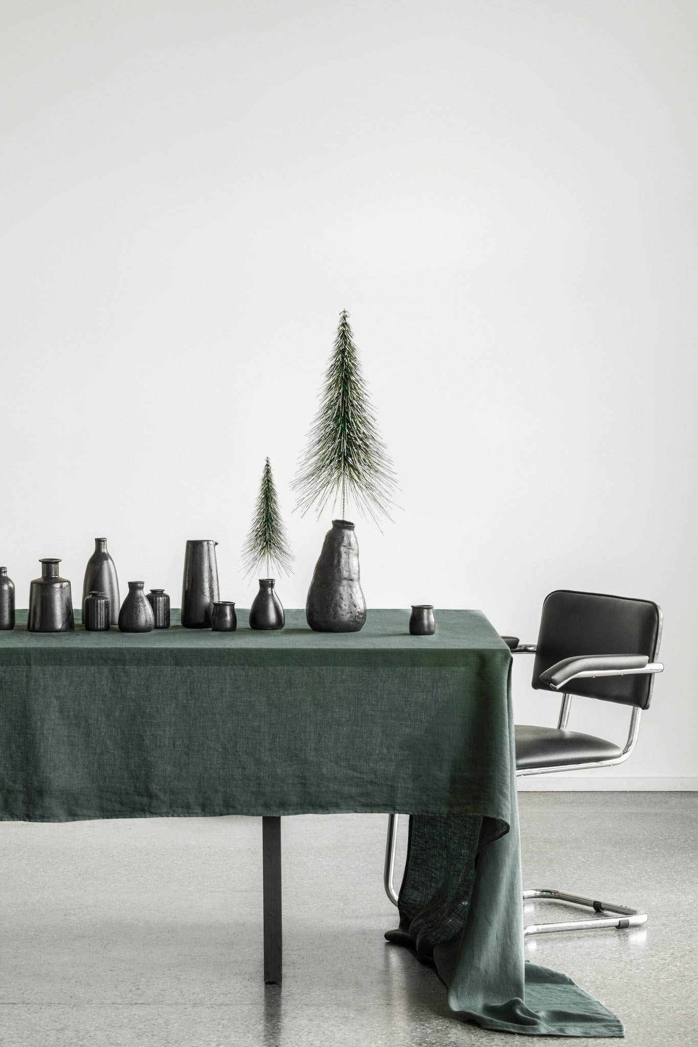 Alishomtll Tovaglia Natalizia Verde 130x220 Cm, Con Fiocchi Di Neve E Alberi, Impermeabile E Antimacchia, In Poliestere