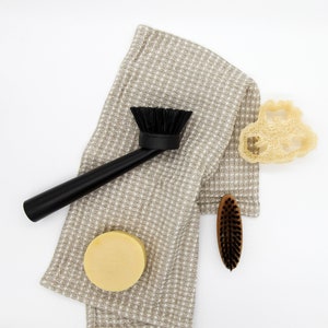 Linen waffle bath guest hand towel, Heavyweight exfoliating face wash cloth. Reusable absorbent antimicrobial flax Hostess housewarming gift image 9