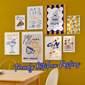 Zestaw ścienny do kuchni, Pop-sale wall art, nowoczesny wystrój kuchni, sztuka ścienna do jadalni, nadruki z jedzeniem, modny wystrój kuchni, nadruki z jedzeniem