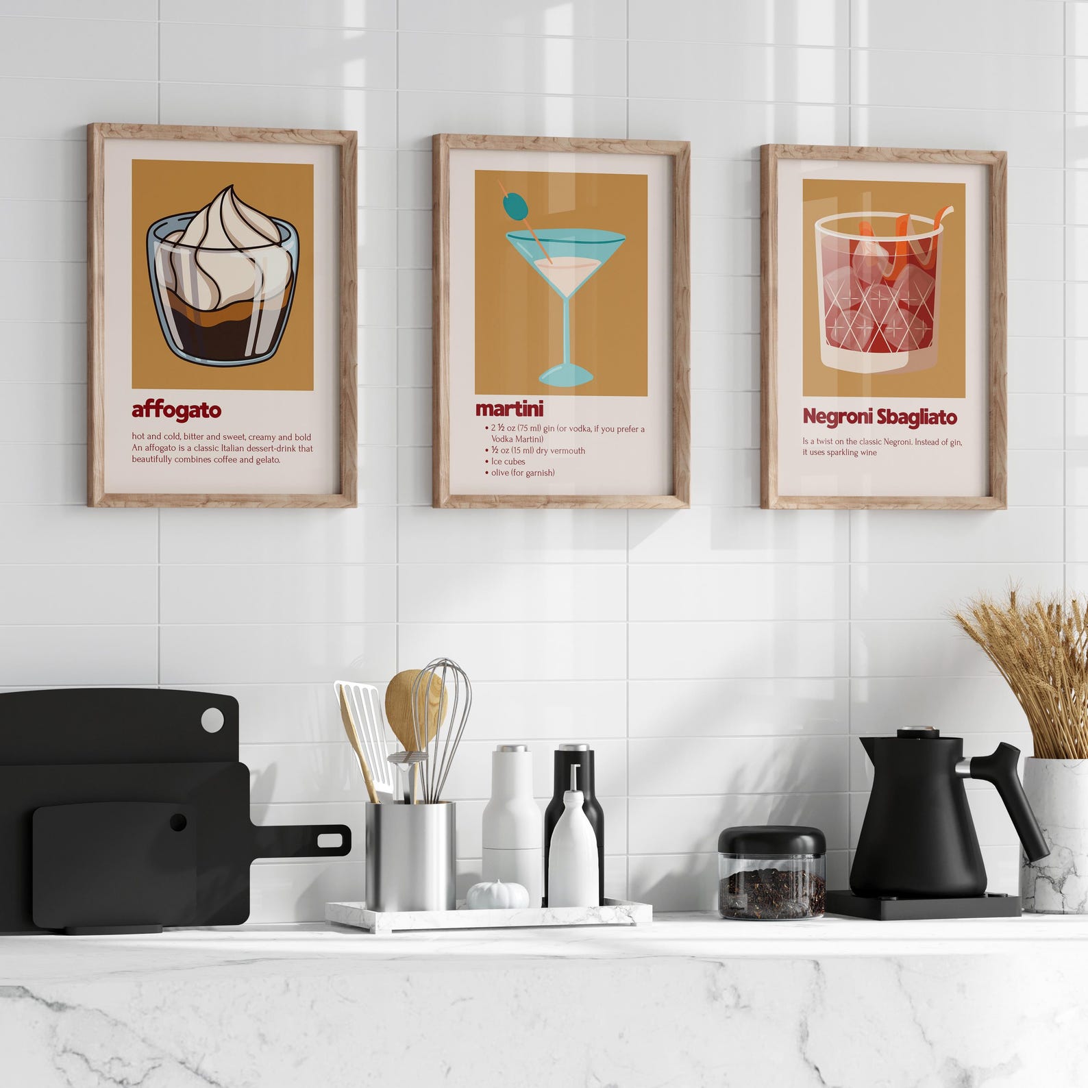 mega retro kitchen gallery wall art set of 90,... Eclectic Kitchen Gallery Wall Art Set: 15 Maximalist Prints (digital ...