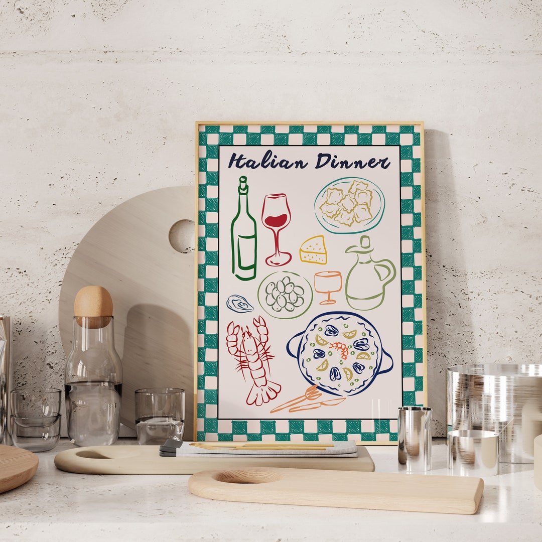 italian kitchen wall decor | kitchen wall art set of... Italian Wall Art Summer Wall Art Kitchen Prints Home Decor Italian ...