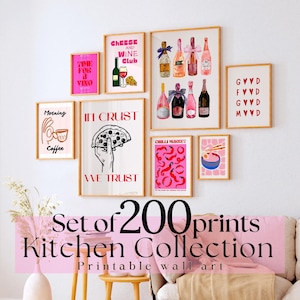 Megaposter BUNDEL Keukengalerij set van 200 Voedselafdrukken Bundelafdrukken Barwagendecor Leuke keukenafdrukken Voedselposter Trendy posters
