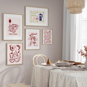mega retro kitchen gallery wall art set of 90,... Eclectic Kitchen Gallery Wall Art Set: 15 Maximalist Prints (digital ...