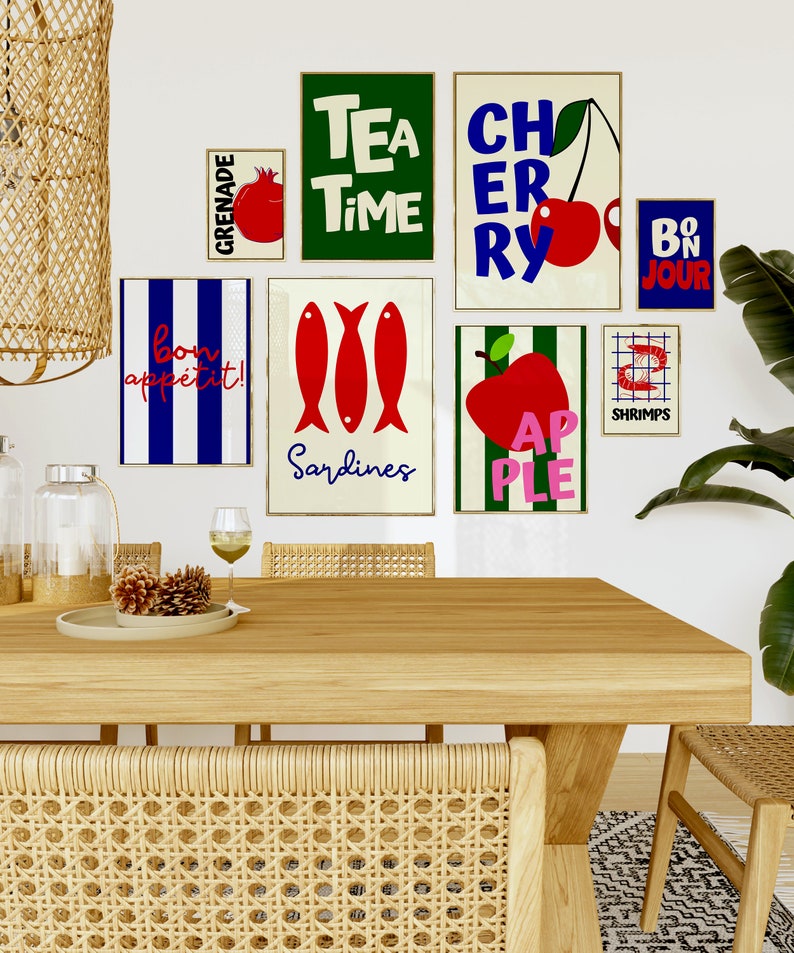 100 KITCHEN PRINTS Kitchen Gallery Wall Set Kitchen Wall Art Food