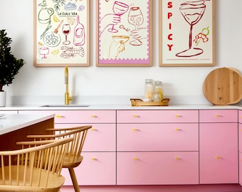Chic Kitchen Wall Art Set | Food & Cocktail Prints