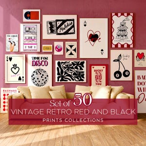 Mega Poster Bundle Preppy Funky Wandkunst Kunstvoller rosa Druck Trendige Preppy Wanddeko Glück, das Sie drucken Ästhetische Wandkunst Kokette Raumdekor
