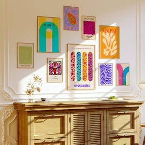 Eclectic gallery set Trendy poster Wall collage kit Gallery wall set Preppy room decor Henri Matisse Print set Cute apartment wall decor