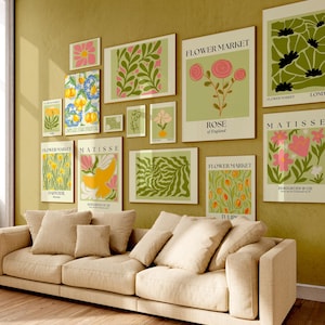 Flower market print Wildflower print Matisse print Botanical poster Cute Apartment decor Wall art Vintage exhibition flower market poster