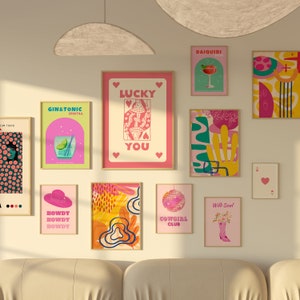 Trendige Wohnung Kunst Mädchen Schlafzimmer Dekor Spielkarten Druck Preppy Wandkunst y2k ästhetische Galerie-Wand-Set Wohnheim Dekor Matisse Druck-Set