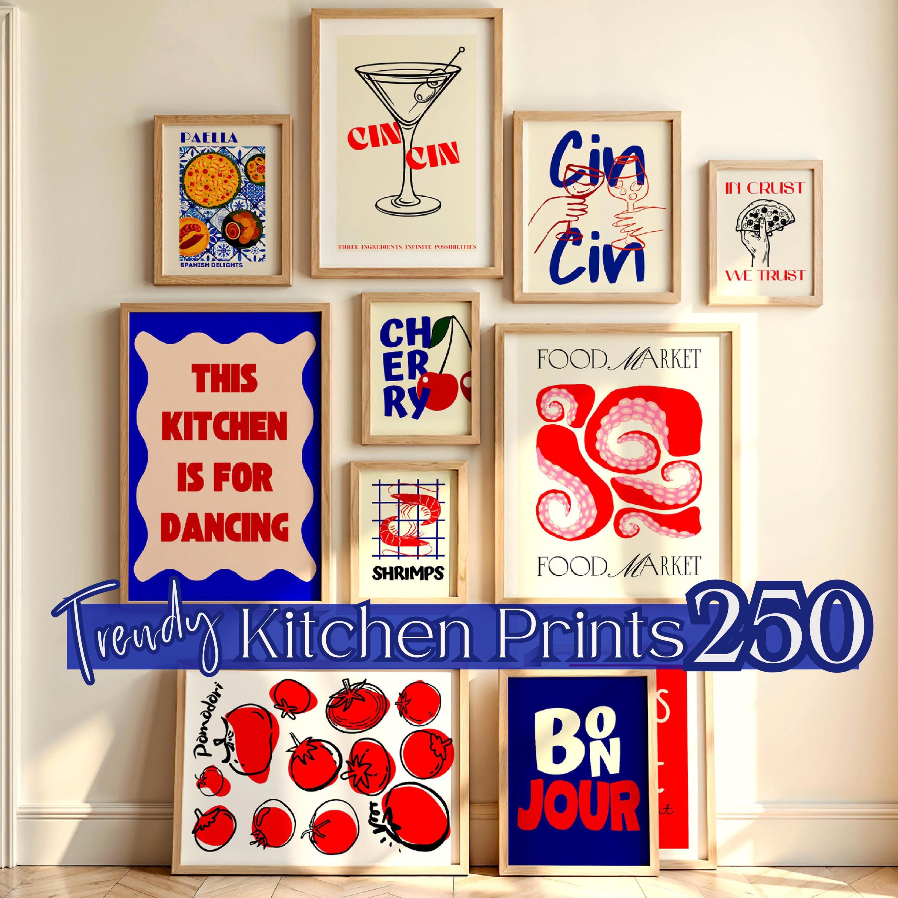300 mediterranean kitchen posters bundle, retro café... 250 Mediterranean Food Market Wall Art, Colorful Kitchen Posters, Retro ...