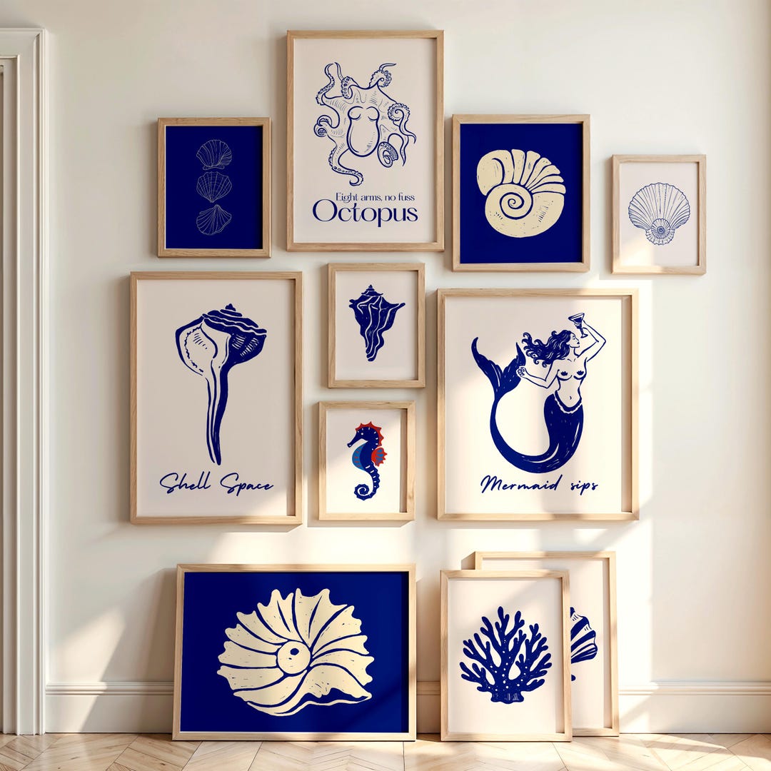 Coastal Gallery Wall Art Set: Beach House Decor (digital Download ...
