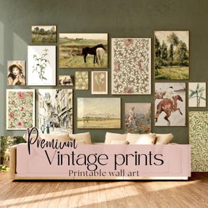 French Country Gallery Wall Art Set Vintage Art Print Set Nature Landscape Printable Wall Art Antique Prints Muted Paintings Living Room