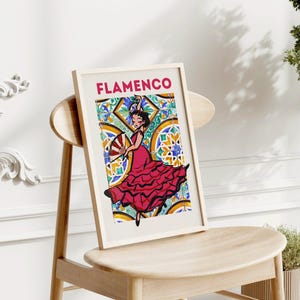 Flamencodanseres kunstafdruk: Spaans interieur (digitale download)