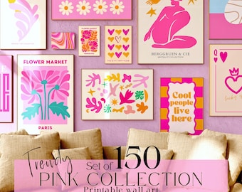 Blush Pink Gallery Wall Art Set, 150 Prints (Digital Download)