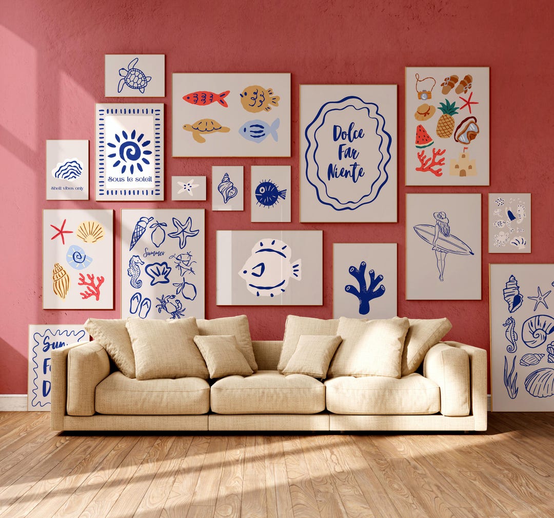 Coastal Gallery Wall Art Prints: Beach House Decor (digital Download ...