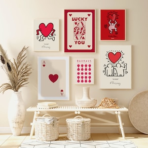 Preppy room decor Lucky you print College wall decor Maximalist wall art Girly wall set Trendy posters dorm Preppy wall art Eclectic prints