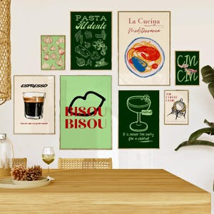 Modern kitchen decor Coffee print Trendy Kitchen decor Kitchen gallery wall set KITCHEN PRINTS Food prints Food posters Kitchen illustration
