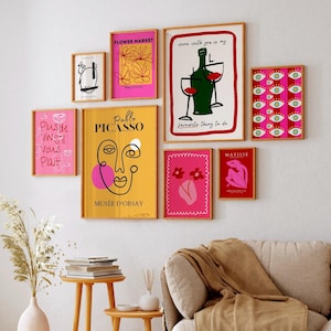 Zestaw wydruków Matisse'a Eclectic Gallery Plakat wystawy Modne plakaty Wystrój pokoju w stylu preppy KITCHEN PRINTS Zestaw ścienny Gallery Maximalist Gallery