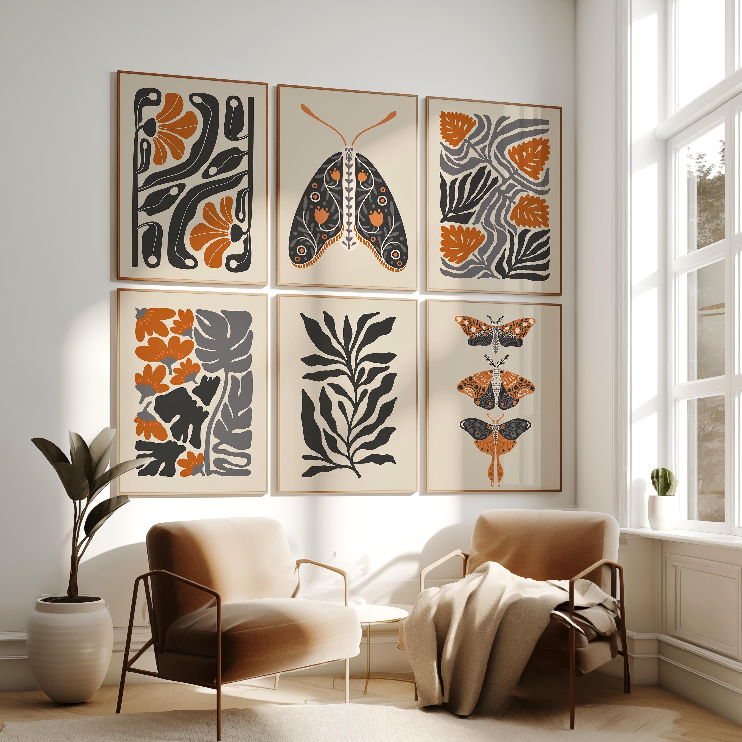 Boho Wall Art Set of 222, Botanical Prints, Sage Green Gallery Wall ...