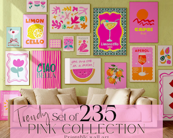 235 Italian Summer Wall Art Bundle, Retro Limoncello Prints, Capri Poster Set, Digital Download