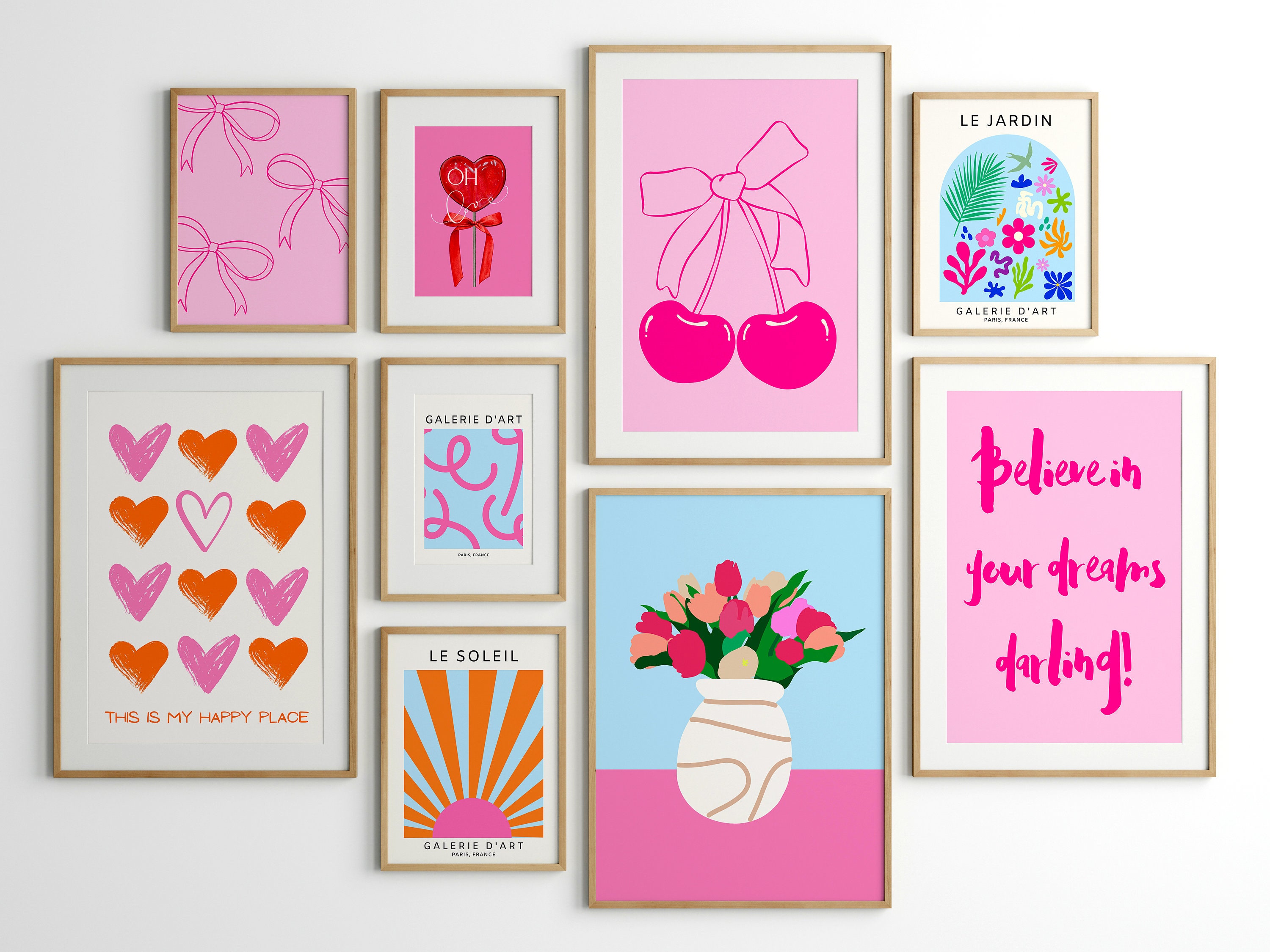 Girly Gallery Wall Art Set: Coquette Aesthetic Posters (digital