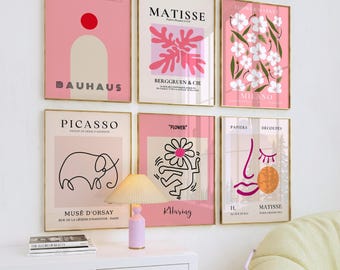 Pink Matisse Art Prints Set, Gallery Wall Decor (Digital Download)