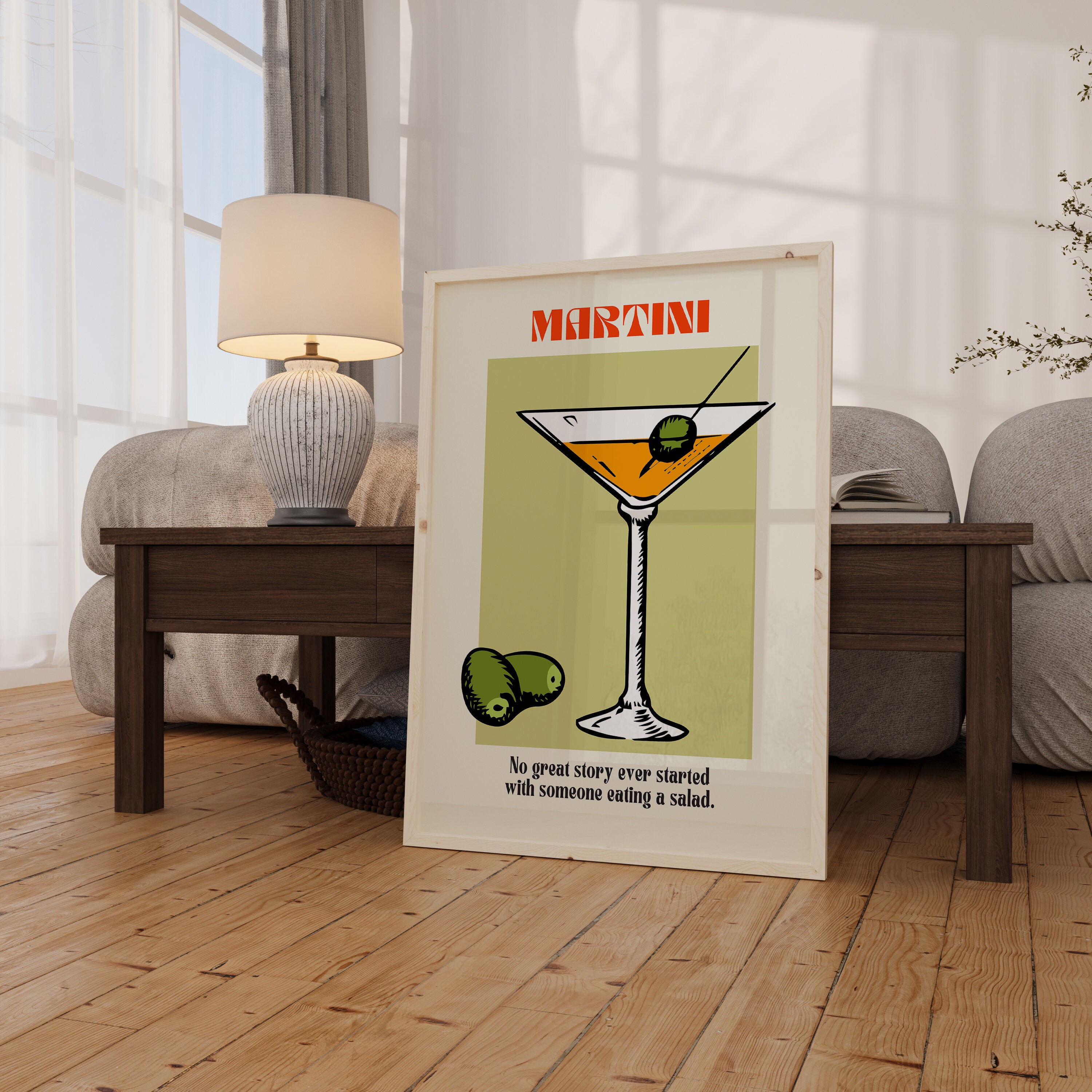 Curated visual reference: Picture Idea: Modern Kitchen Decor Trendy Wall Art Apartment Decor Martini Print