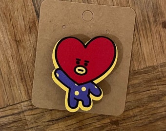 BTS / BT21 Wooden Brooches, Wooden Pins, Wooden Gift, Wooden