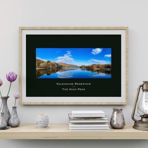 Stunning Photo of Valehouse Reservoir (Very Dark Green Background) - Digital Download