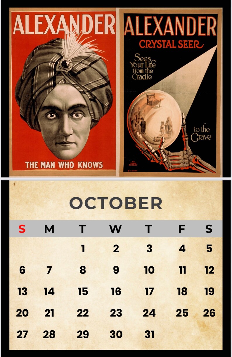 Magic Calendar 2024 Vintage Magic Posters Perfect Gift for A Magician