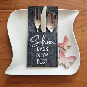 Cutlery bags felt - nice that you are there - felt bags - table decoration