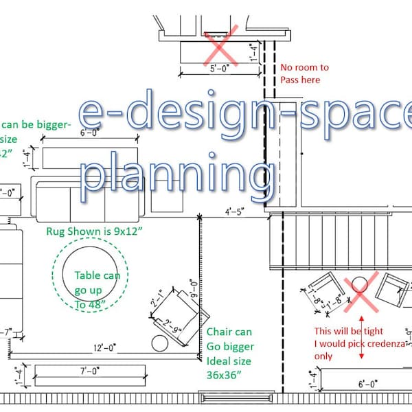 Disposición de muebles personalizados Planificación del espacio Planos de planta - 1 habitación/área