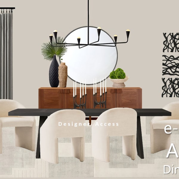 Online Interior Design E-Design Sala da pranzo Design virtuale The Austin