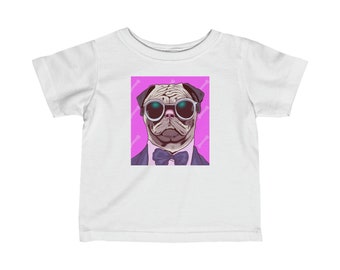 Drawing Of Pug In Suit  Infant Fine Jersey Tee