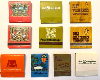 Disney Vintage Matchbooks: Disney World and Disney Land Collector’s Matches