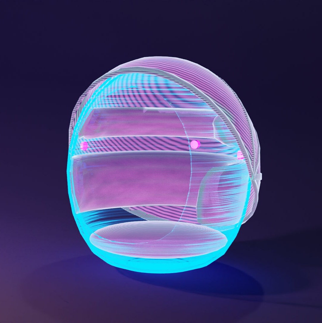 Holographic Neon Chair Design 3d Model Etsy