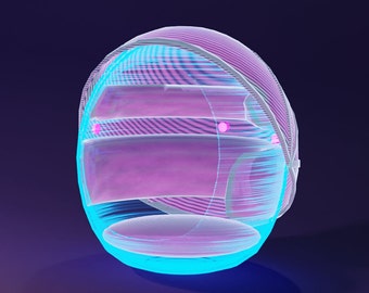 Holographic Neon Chair Design 3d model